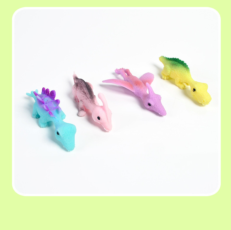 Random Color Mixing New TPR Slingshot Dinosaur Finger Toys Stretchy Catapult Toys As Fun As Slingshot Chicken