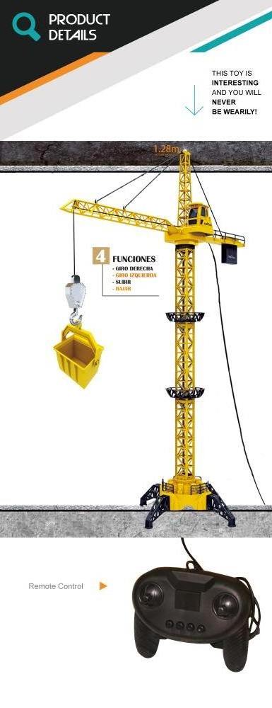 Cheap Remote Control Construction Crane Toy With Light & Sound For Kids Building Blocks Model Kits