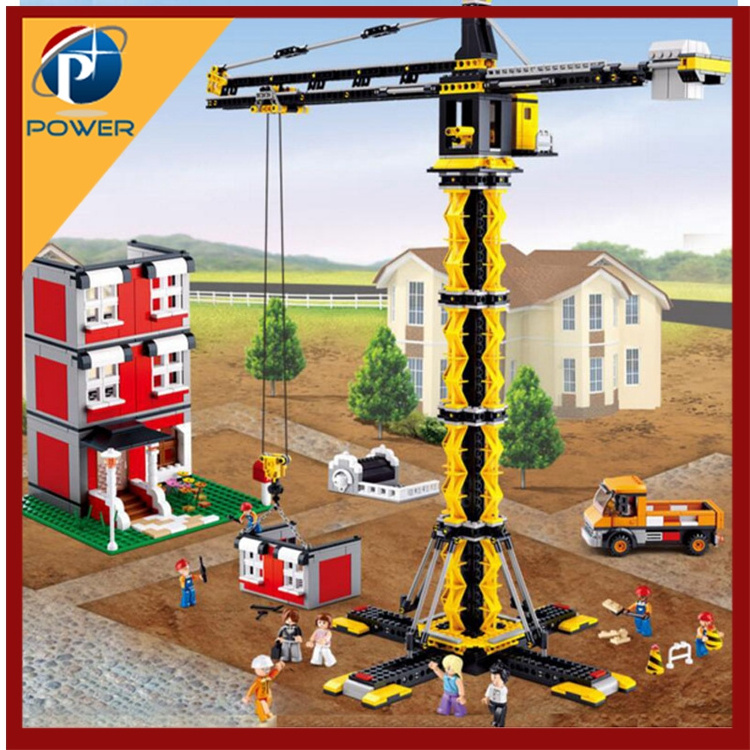 Cheap Remote Control Construction Crane Toy With Light & Sound For Kids Building Blocks Model Kits