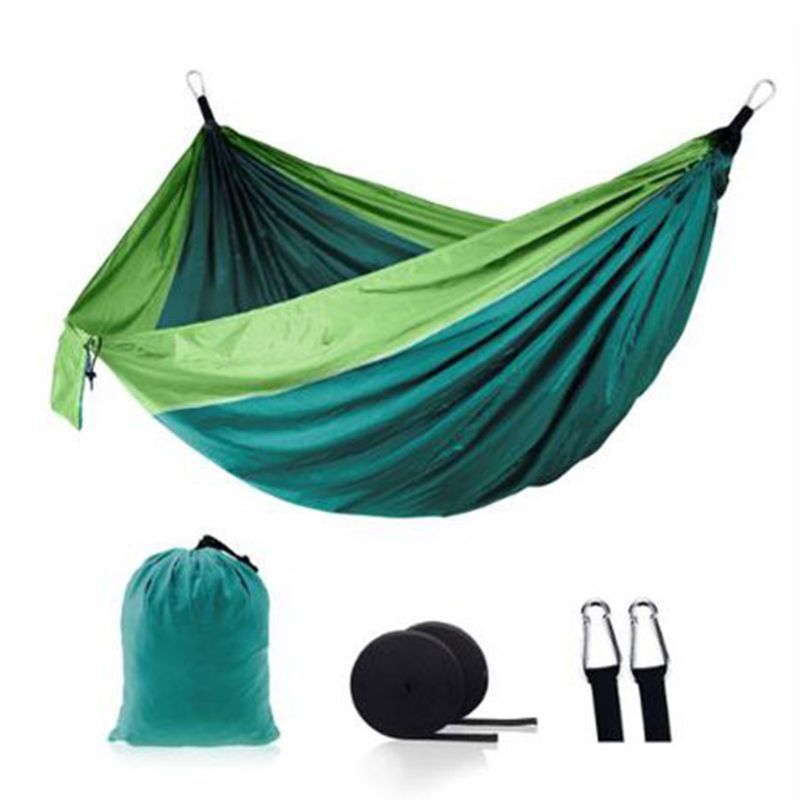 Custom Camping Hammock waterproof Outdoors Hammock Portable nylon Hammock  Outdoors With Pocket Storage Bag