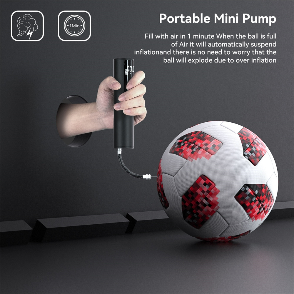 Cordless Digital Pressure Pumping Mini Portable Ballon Ball Bike Bicycle Tire Electric Air Pump With LCD Display