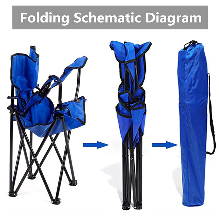 Full Back Quad Chair for Camping and Outdoor Travel Chair Portable Folding Retractable Green Blue Black Camping Chair