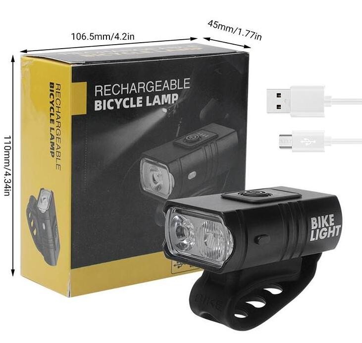 Bicycle Accessories Waterproof Bicycle head Light USB Rechargeable Charging Led Bike Light Lamp For Cycling