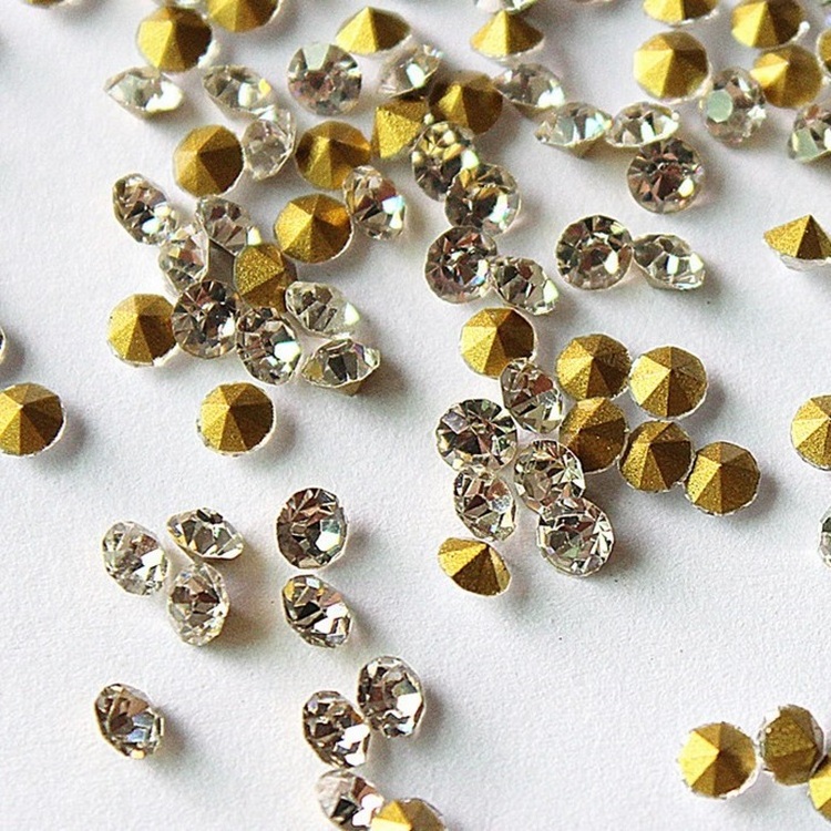 Wholesale LOW MOQ Multi Size Round Crystal Strass Applique Pointback Clear Glass Crystal Rhinestones