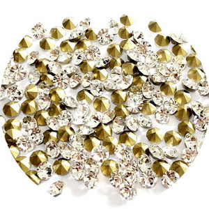 Wholesale LOW MOQ Multi Size Round Crystal Strass Applique Pointback Clear Glass Crystal Rhinestones