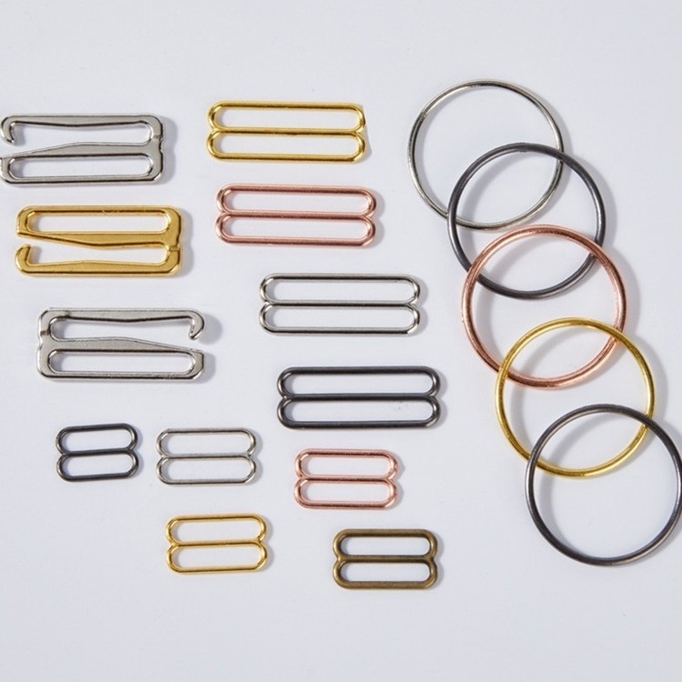 High Quality Alloy Rose Golden Bra Strap Adjuster Slider Ring Hook