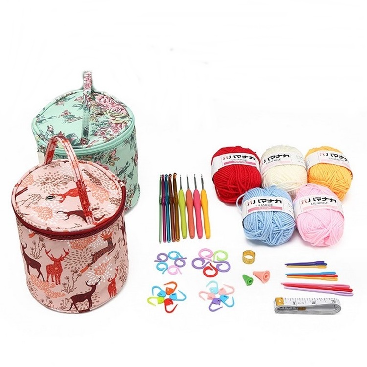 Wholesale Crochet Needles Set with 5 Yarn Balls Plastic Sewing Needles Stitch Mark Crochet Starter Kit