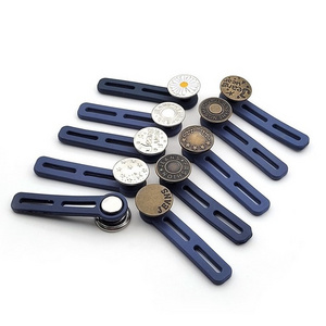 Wholesale 54mm Long Adjustable Pants Jeans Waist Extender Metal Jean Button Waistband Extender Buttons