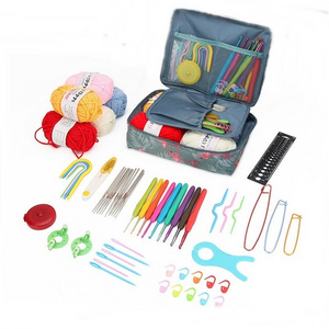 Wholesale Crochet Starter Kit for Beginners Adults Crochet Hook Set With Case Crochet Kit with Yarn Knitting Needles