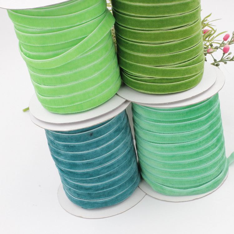 Factory Stocked 3MM - 40MM Double Faced Webbing Gift Packaging Non Stretch Nylon Velvet Ribbon