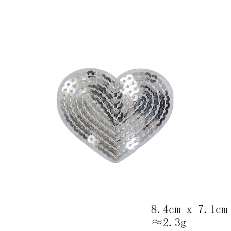 Wholesale Iron on Appliques Stickers Love Heart Star Sequin Patches for Clothes Hat Bags