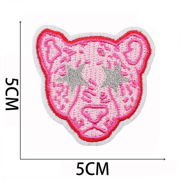 Custom Lovely Pink Sequin Applique Iron on Embroidery Patches for Clothes Hats