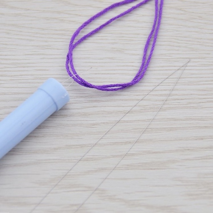 Wholesale 20cm Hair Extensions Loop Threader Wire Pulling Hook Tool Pulling Loop Needle Threader