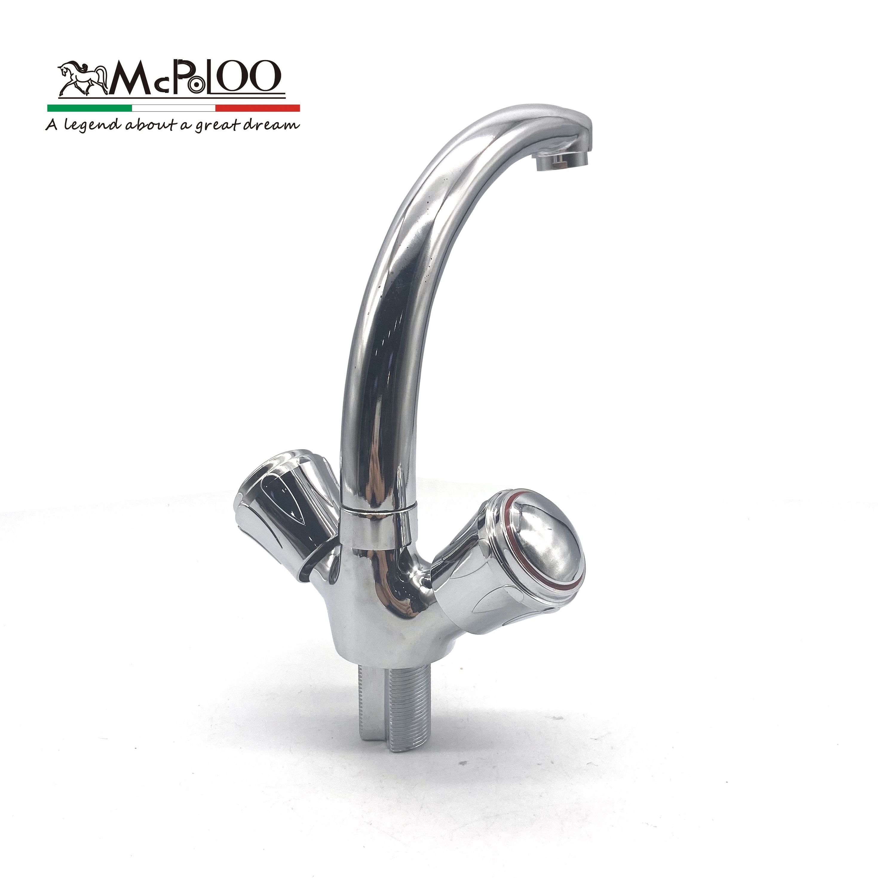 New Modern Wall-mounted Double-handle Zinc Kitchen Faucet Sink Mixer Zinc Faucet