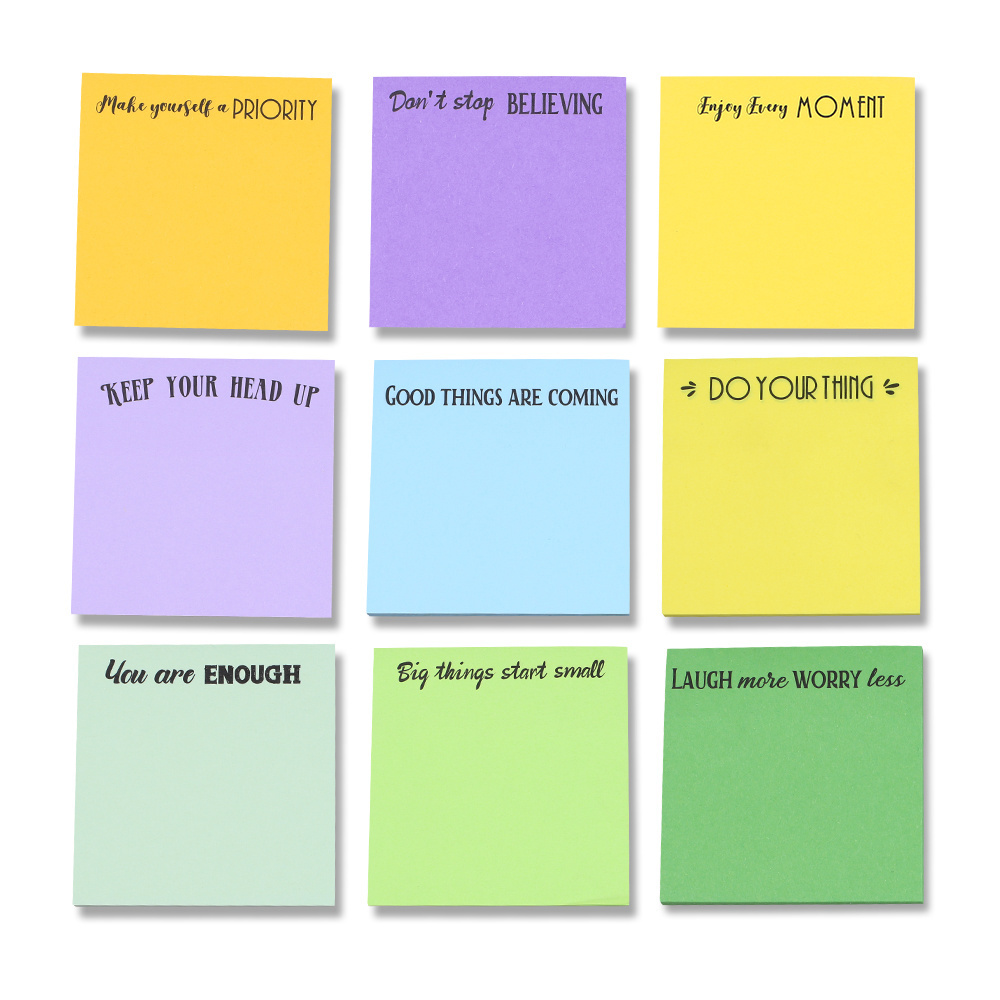 Bright Color Colorful Memo Pad Journal Time Management Planner Agenda English Lines Weekly Sticky Notes Notepad Tabs Stationery