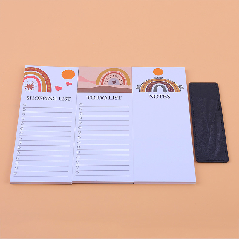 To Do Shopping List Notepad Cute Rainbow Lines Sticky Notes Time Management Journal Business Memo Pads Student Office Stationery