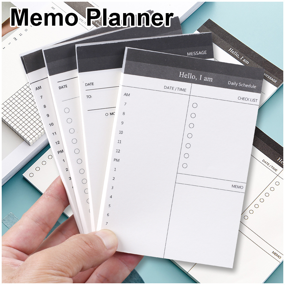 Check List Daily Schedule Planner 2024 Sticky Notes To do List Agenda Business Notebooks School Notepad Stationery Office Supply