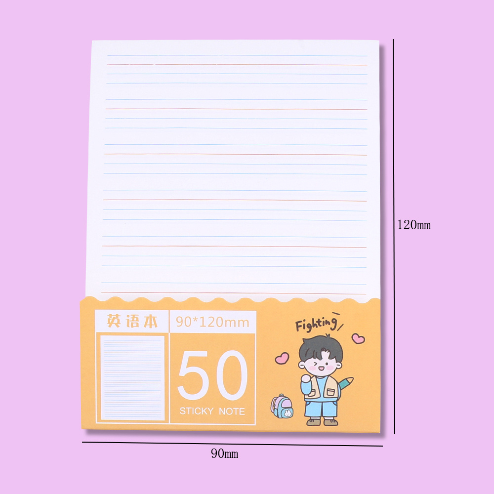 Cute Grid Lined Checklist Planner Daily Memo English Students Notebook 2024 Sticky Notes Notepad Diary Agenda Message Stationery