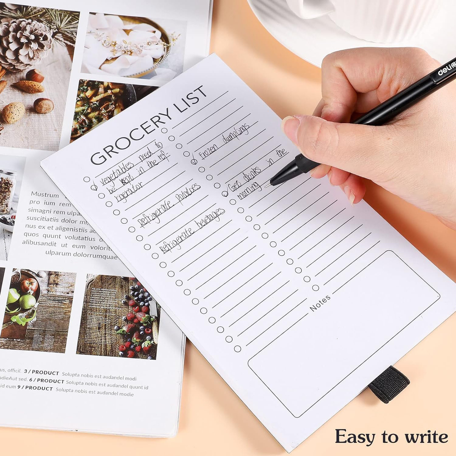 Grocery Shopping List Notepad Horizontal Lines Daily Planning Journal Memo Paper Post Planner Agenda Stationery Office Supplies