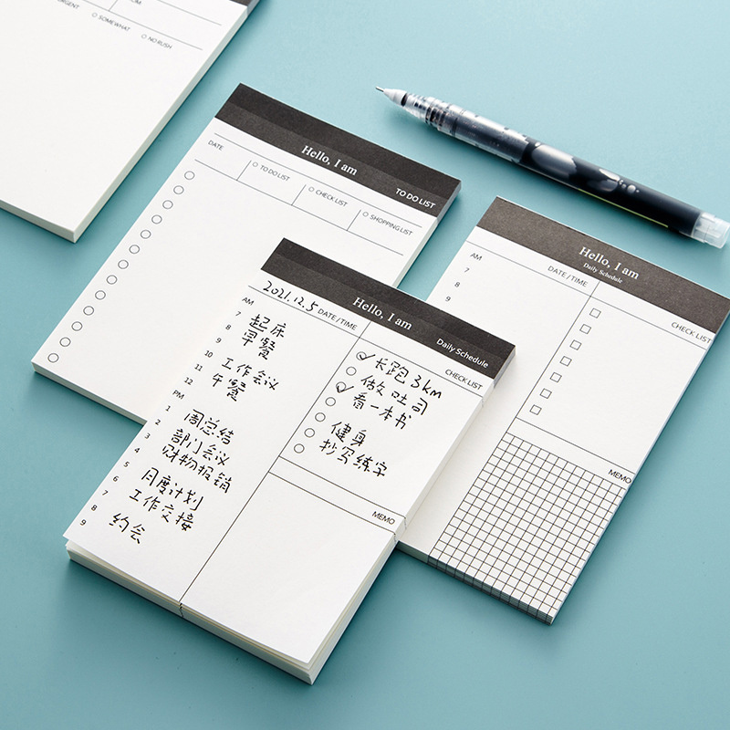 Check List Daily Schedule Planner 2024 Sticky Notes To do List Agenda Business Notebooks School Notepad Stationery Office Supply