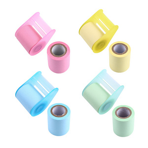 Roll Belt Adhesive Cute Memo Pads Creative Cutter Tape Holder Candy Color Sticky Notes Tear-Off Students Post Notepad Stationery