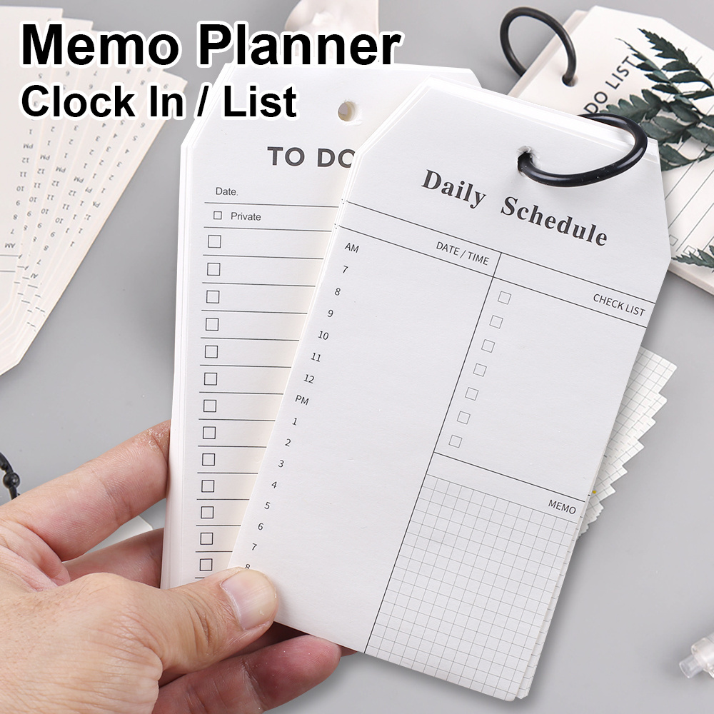 Loose Leaf Memo Pad Daily Schedule Lines Grid Mini Notebook Post Word Card Buckle Non-sticky Notes To Do List Notepad Stationery