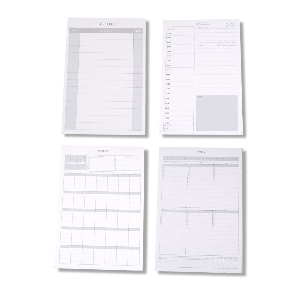 Checklist Daily Weekly Monthly Plan Notebook Memo Work Agenda Journal English Note Office Planner Notepad To Do List Stationery