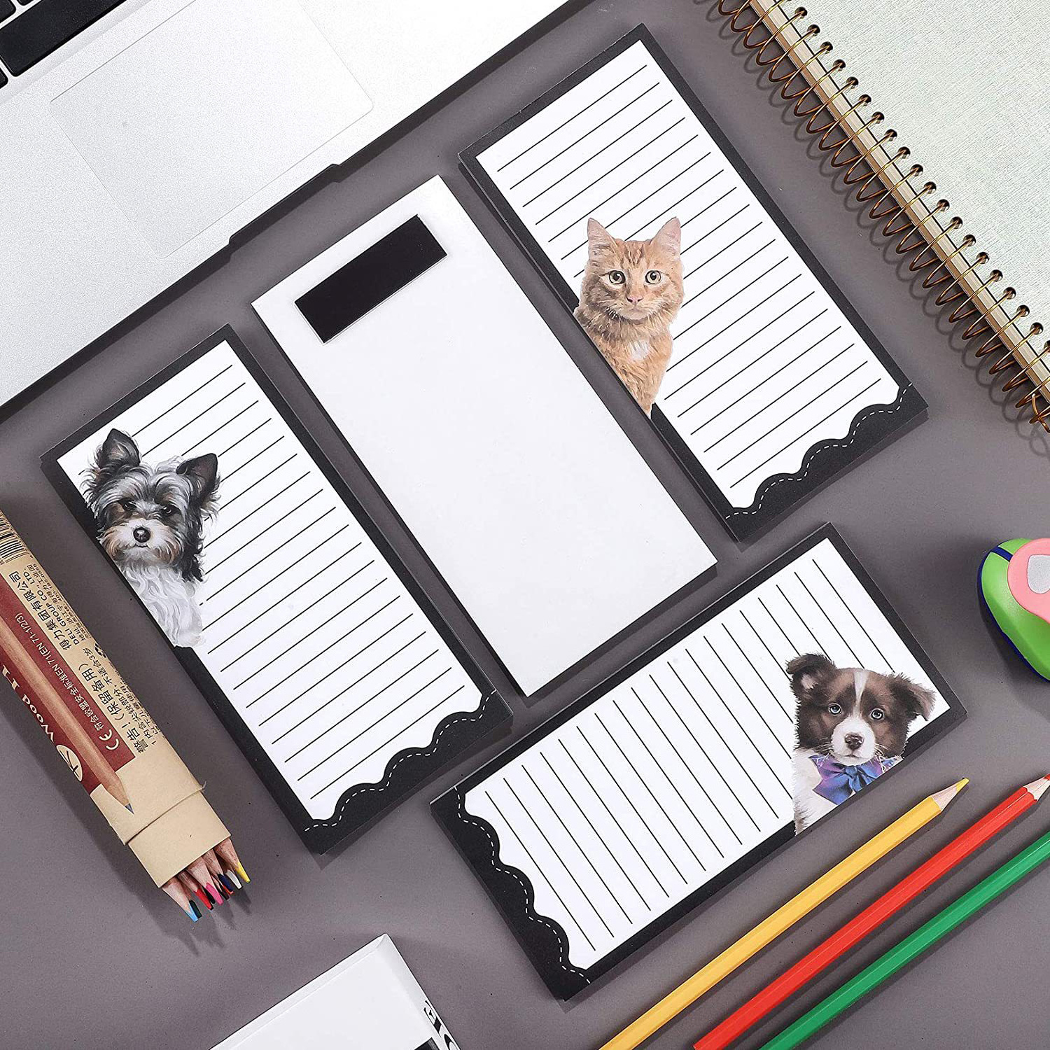 Daily Weekly Planner Dog Cat Memo Pads Writing Note Notepad To Do Shopping List Lines Notebook Agenda Stationery Office Supplies