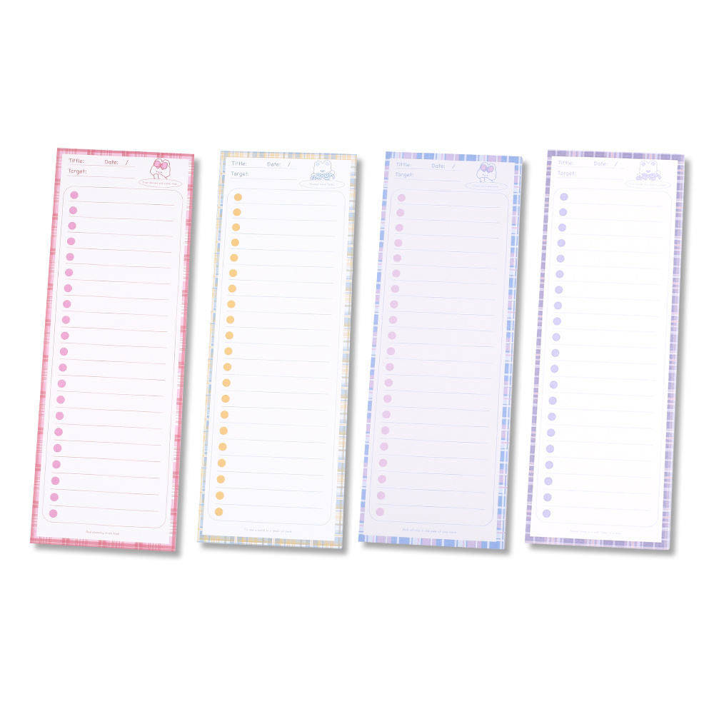 To Do List Long Memo Planner Simple Dots Notepad Cute Bunny Bear Animal Planning Notebooks  Stationery Office Supply Sticky Note