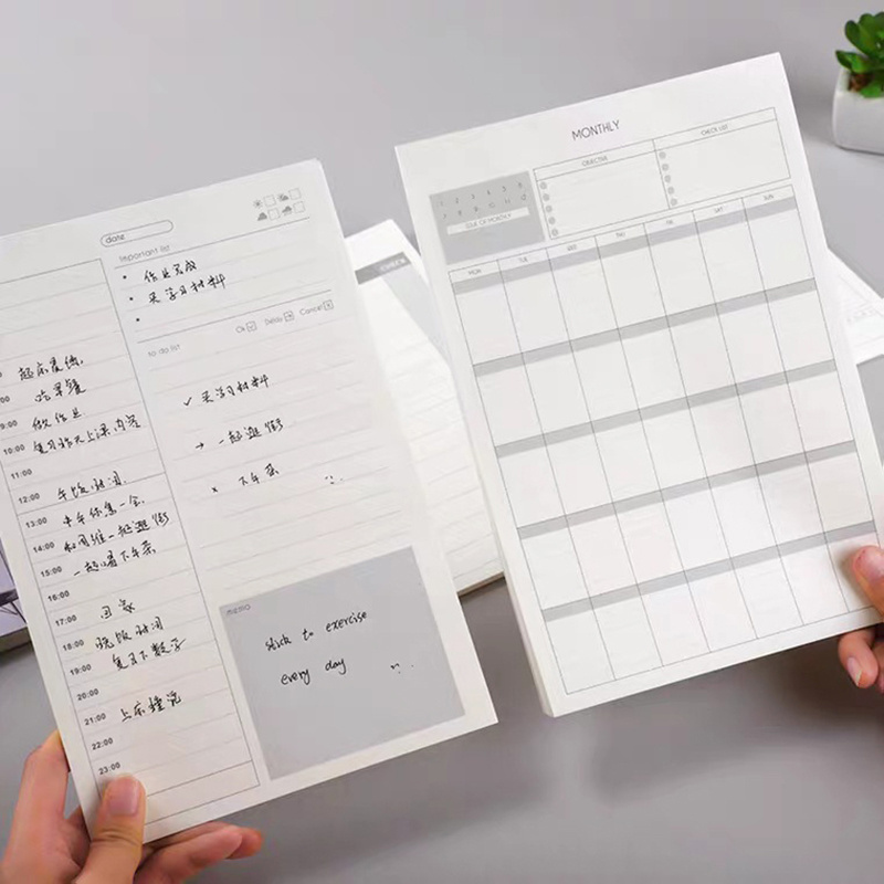 Checklist Daily Weekly Monthly Plan Notebook Memo Work Agenda Journal English Note Office Planner Notepad To Do List Stationery