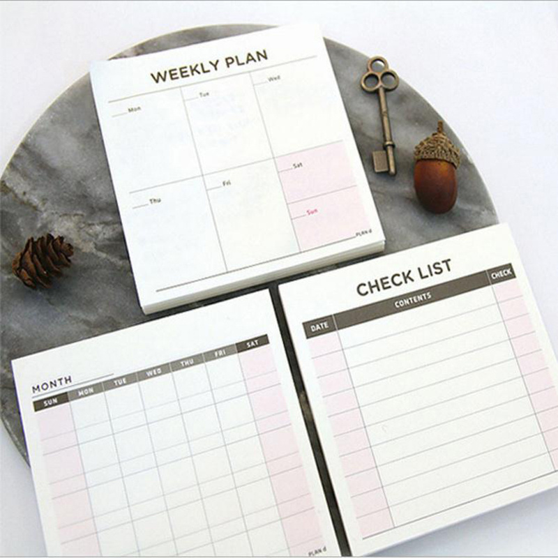 Checklist Month Weekly Plan Notebook Schedule Business Office Affairs Book Agenda Lines Business Planner Memo Pads Stationery