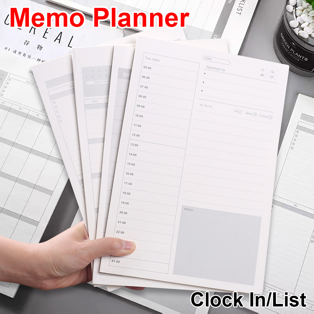 Checklist Daily Weekly Monthly Plan Notebook Memo Work Agenda Journal English Note Office Planner Notepad To Do List Stationery