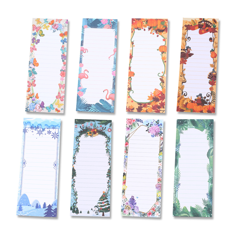 60 Sheets Checklist Notepad Lines Halloween Pumpkin Planner Memo Pads Cartoon Snowman Flower Magnetic Notebook Agenda Stationery