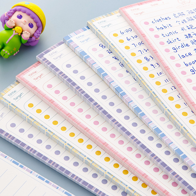 To Do List Long Memo Planner Simple Dots Notepad Cute Bunny Bear Animal Planning Notebooks  Stationery Office Supply Sticky Note