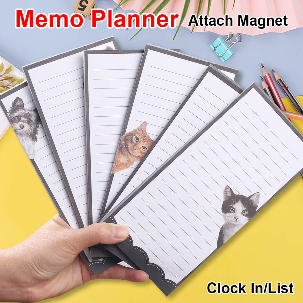 Daily Weekly Planner Dog Cat Memo Pads Writing Note Notepad To Do Shopping List Lines Notebook Agenda Stationery Office Supplies