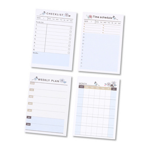 Checklist Time Daily Weekly Month Agenda Plan Schedule Notebooks Memo Pads  School Stationery Post Lines Flowers Notepad Office