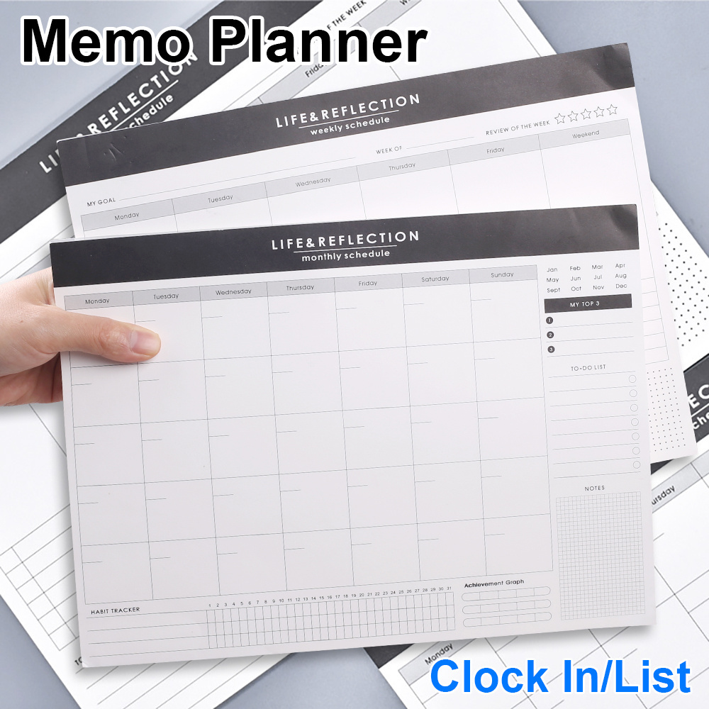 50 Sheets Weekly Monthly Daily Planner Line Memo Timetable Business Office Budget Agenda To Do List Notebook Student Stationery