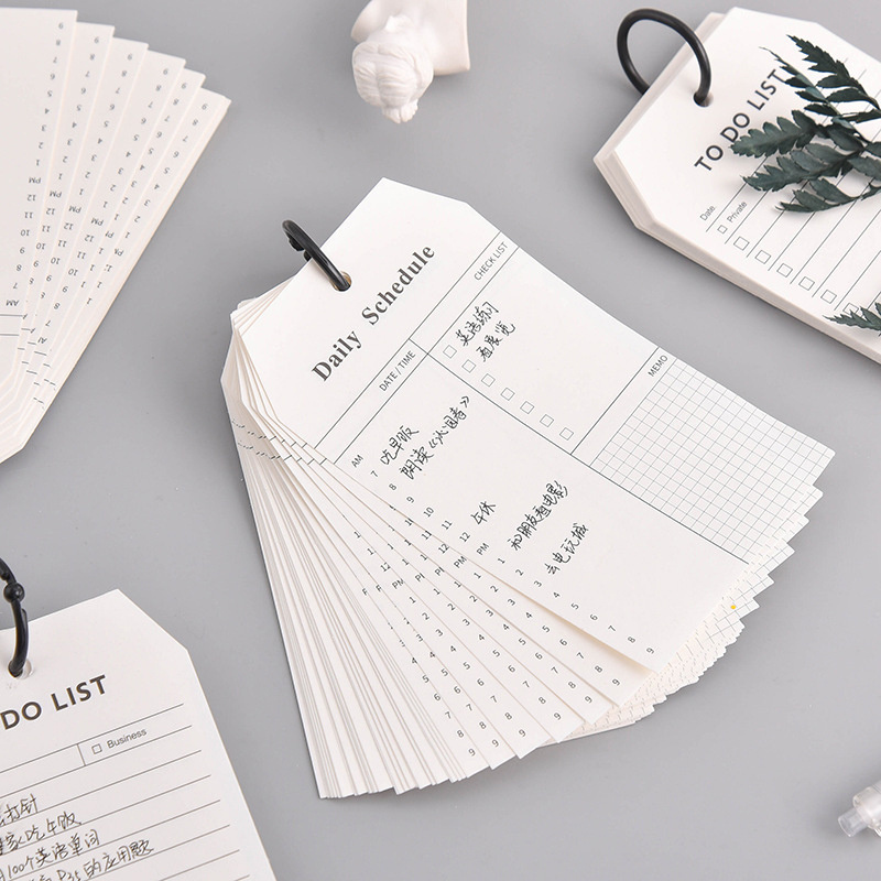 Loose Leaf Memo Pad Daily Schedule Lines Grid Mini Notebook Post Word Card Buckle Non-sticky Notes To Do List Notepad Stationery