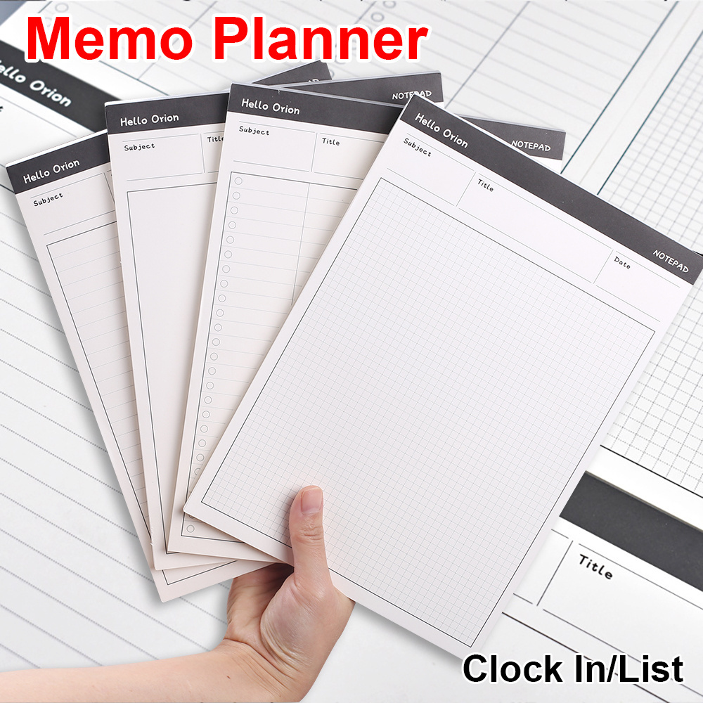 50 Sheets Blank Grid Lines Planner Work Plan Message Memo Notepad Checklist  Office Budget Sticky Notes Diary Agenda Stationery