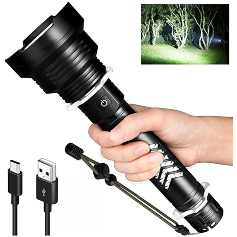 10000M Rechargeable tactical LED Flashlights xhp90 torch light 120000 High Lumens Super power Handheld Flashlight as power bank