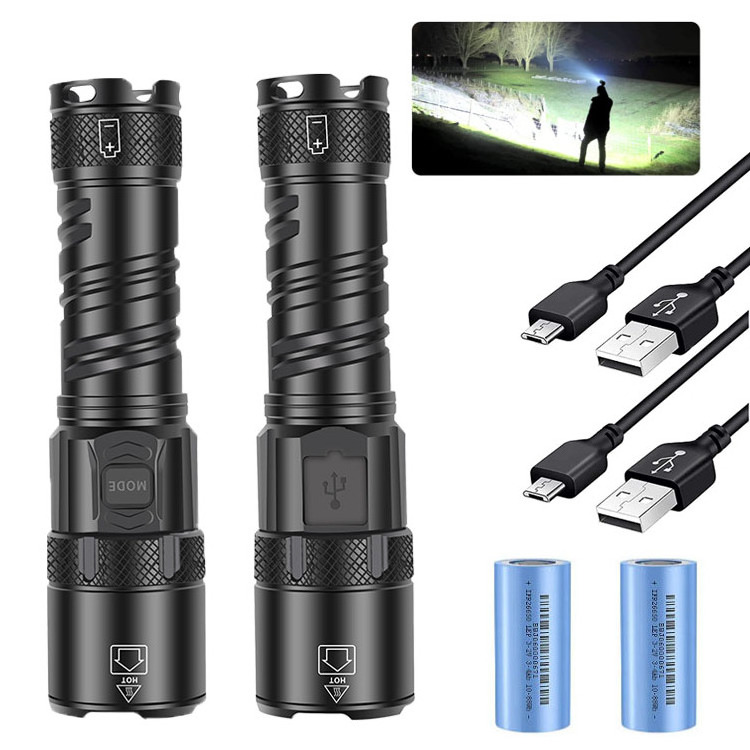 20000 Lumen XHP99.2 USB Rechargeable Tactical Flashlight Long Distance Super Powerful Ultra-high Torch Lantern Strong Flashlight