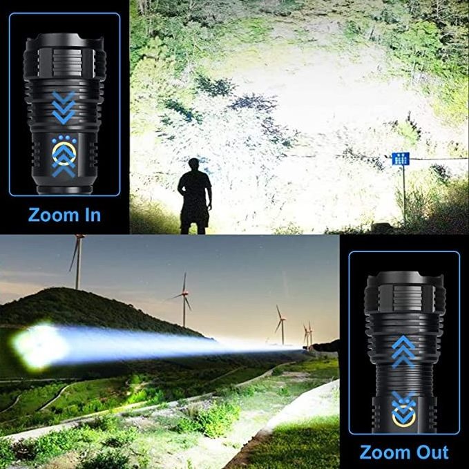 USB Rechargeable Tactical  LED High 10000 Lumens powerful XHP70.2 Flashlights Flash Light Handheld Emergency Camping Light