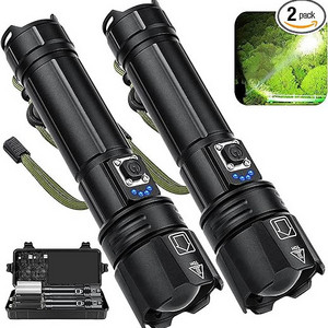 1500m Portable Rechargeable Flashlight Torch Light Long Range High Lumens 100000 Powerful 30W LED Tactical Flashlight Waterproof