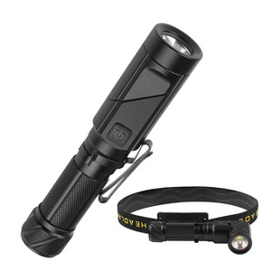 Portable Mini XPG LED Strong Light IPX5 Waterproof Aluminum Customized Logo 90 Degree Rotating Flashlight with Headlight belt