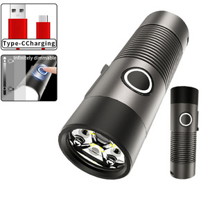 1200 Lumen XPG LED Mini Portable Flashlight USB Type-C Rechargeable 16340/18650 Battery Hiking Camping Tactical Flashlight