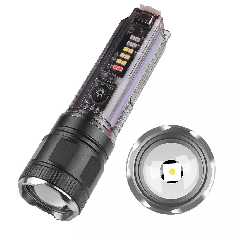 XHP50 30W LED Blue Purple Red Light Flashlight Solar USB Rechargeable Waterproof Portable Camping Tactical Flashlight