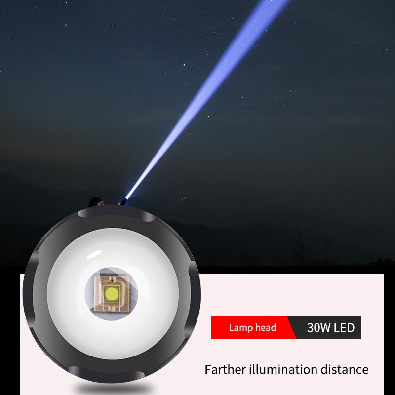 5000 Meters Long Throw LED Flashlight Type-C Rechargeable Searching Spotlights built in 6600mah White LED Tactical Flashlights