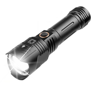 XHP160 LED Powerful Flashlight Type-C Rechargeable Zoomable Torch Light Hiking Emergency Camping Waterproof Tactical Flashlight