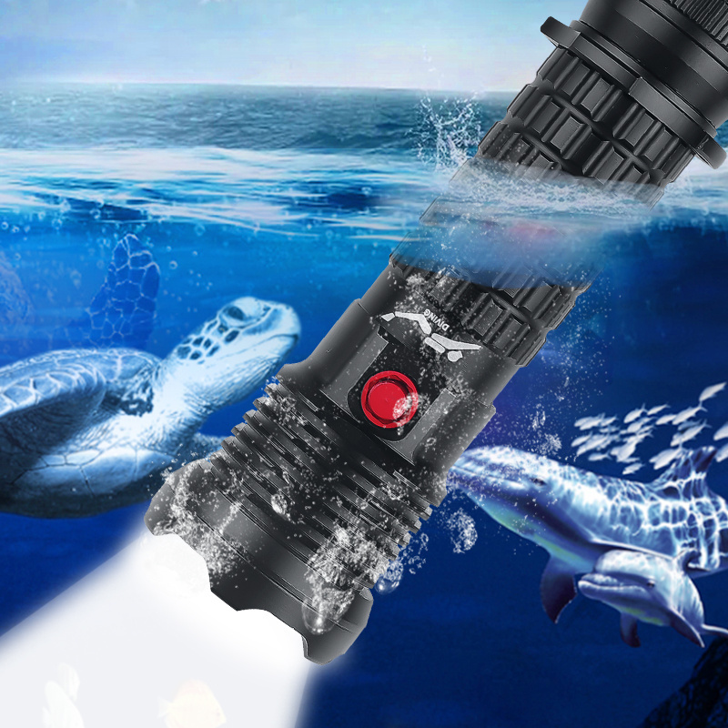 XHP70 LED Underwater Sport IPX8 Waterproof Magnetic Controlled Switch Diving Light Submersible Diving Flashlight Diving Light