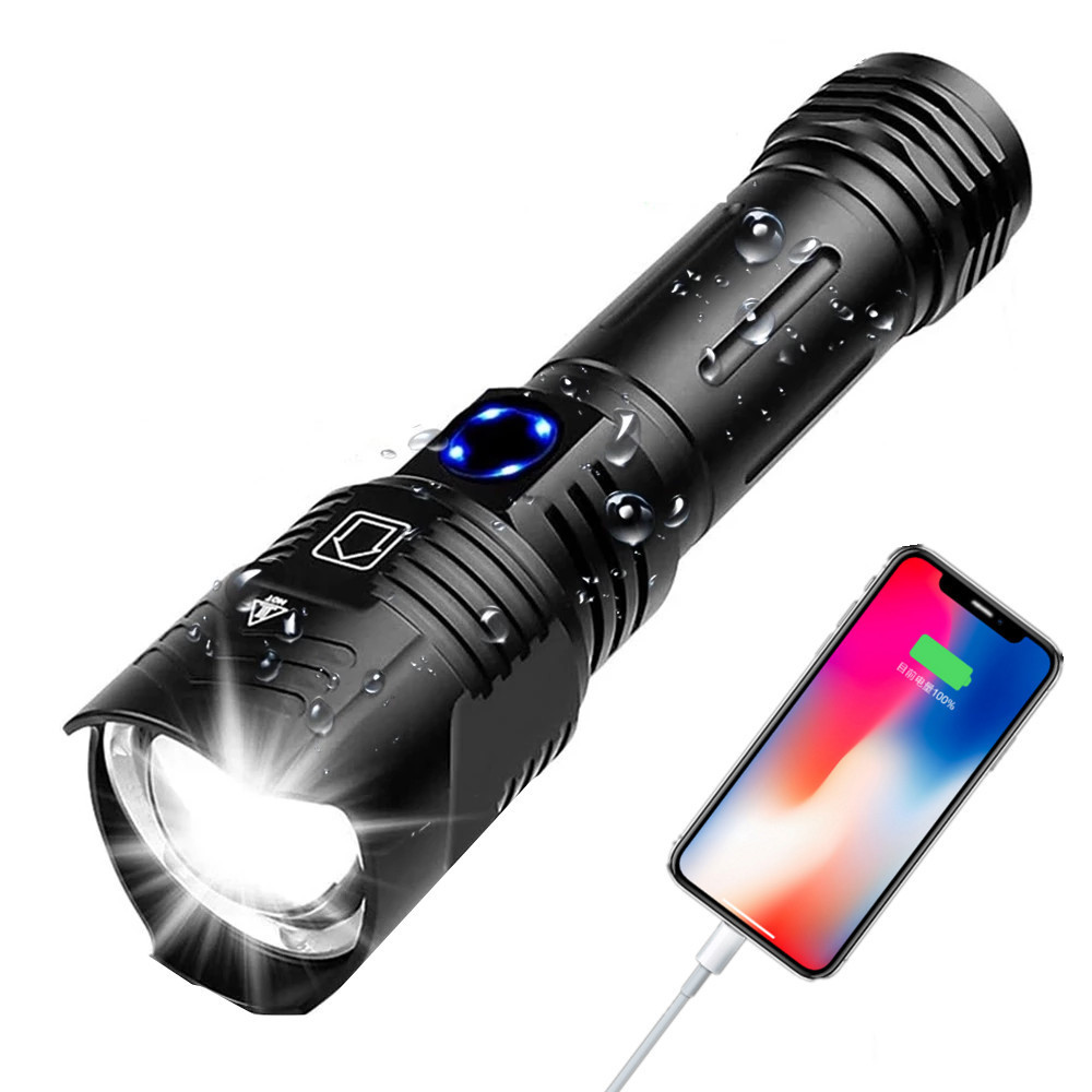 2024 Newest XHP199 16-core LED Flashlight Zoom USB Rechargeable Most Powerful XHP99 xhp90 XHP50 Torch 18650 26650 Handheld Light